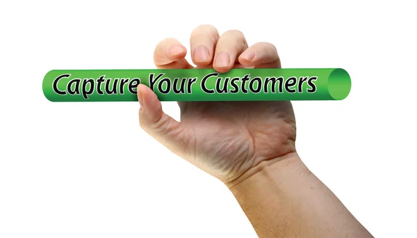 stock image Hand capture your customers