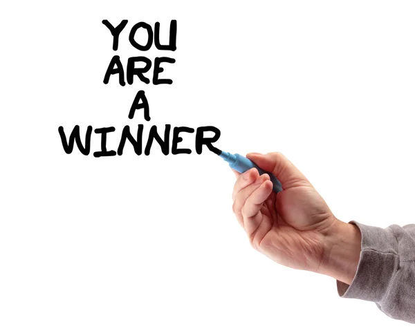 Escribir a mano que eres un ganador —  Fotos de Stock