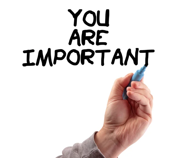 Hand writing you are important — Stock Photo, Image