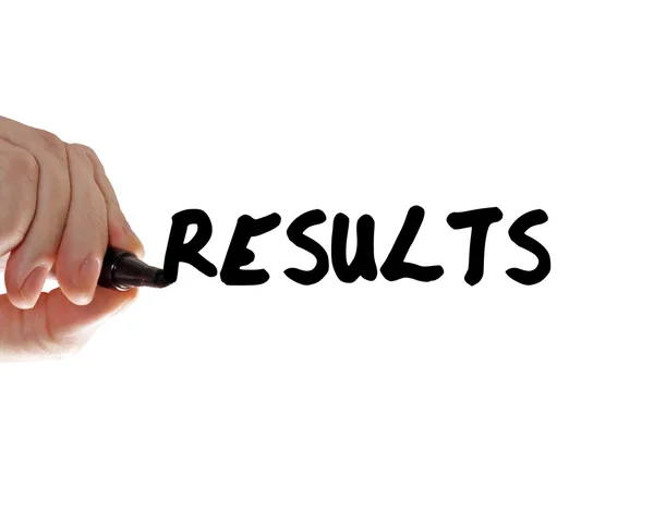 Results hand marker — Stock Photo, Image