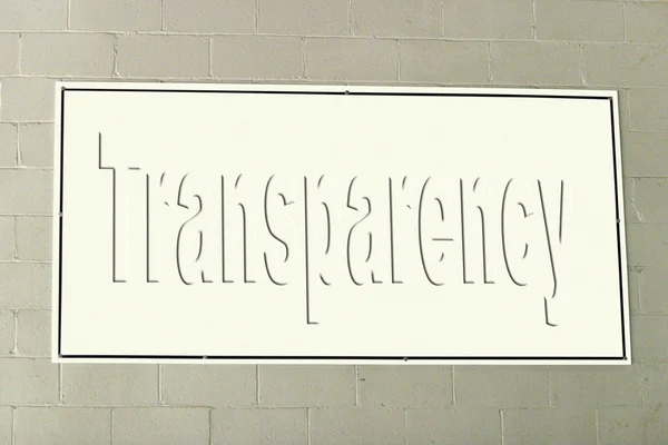 Λέξη τοίχο σημάδι διαφάνεια — Φωτογραφία Αρχείου
