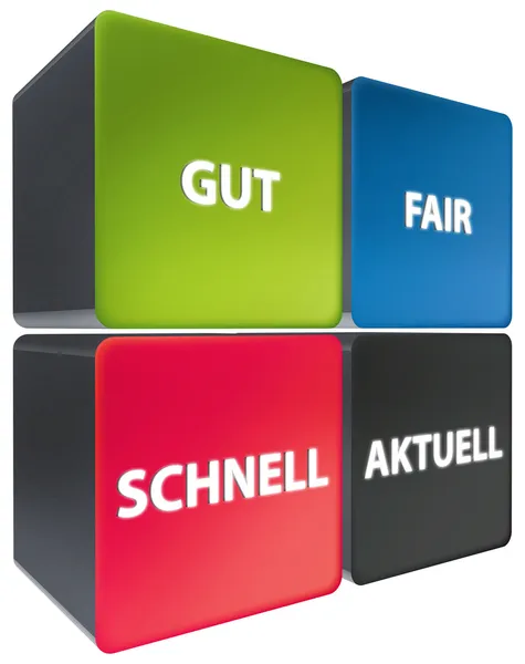 Schnell - Gut - Fair - Aktuell — Stock Photo, Image