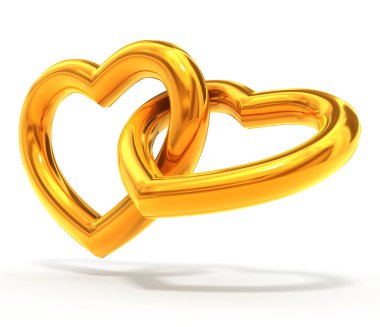 Gold hearts clipart