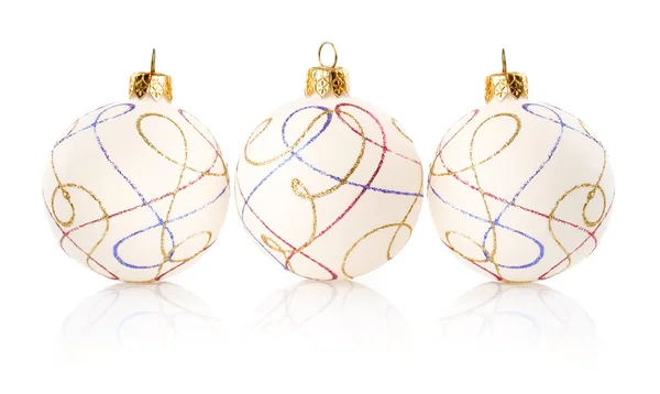 Bolas de decoración de Navidad aisladas en blanco — Foto de Stock