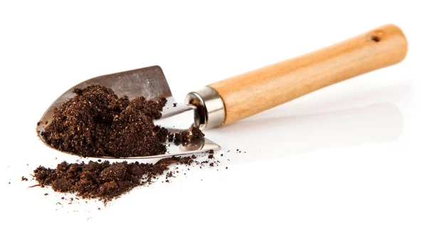 stock image Ground in the small shovel isolated