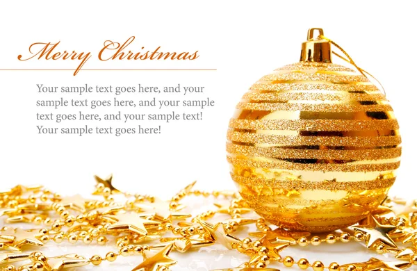 ゴールド ボウルと星とのクリスマスの休日の装飾 — ストック写真