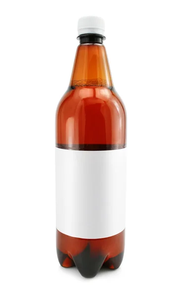 Butelka piwa pić z pustą etykietę na białym tle — Zdjęcie stockowe