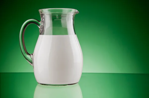 Glass jug with milk — Stock Photo, Image