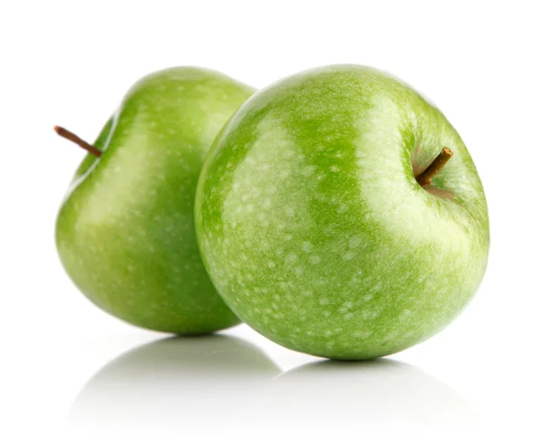 Two green apple fruits — Zdjęcie stockowe