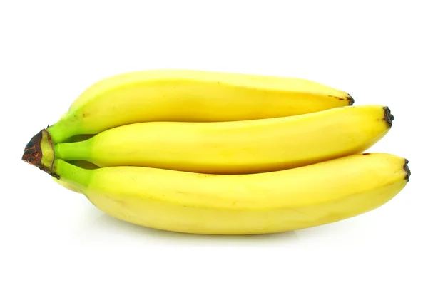 Yellow banana fruits cluster isolated food on white — Stock Photo, Image