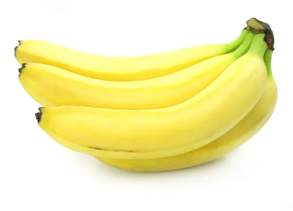 Bananes jaunes cluster alimentation isolée sur blanc — Photo