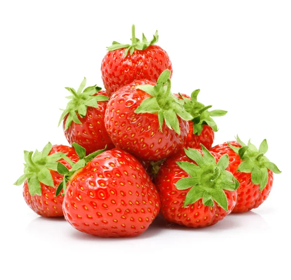 Rode strawberry vruchten geïsoleerd op wit — Stockfoto