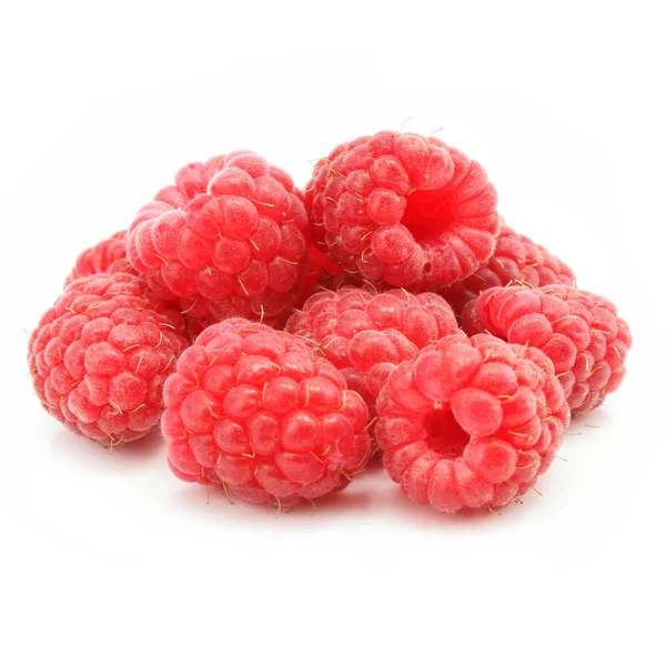 Czerwone owoce malina na białym tle — Zdjęcie stockowe