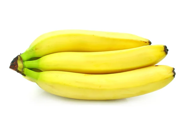 Yellow banana fruits cluster isolated food on white Royalty Free Stock Images