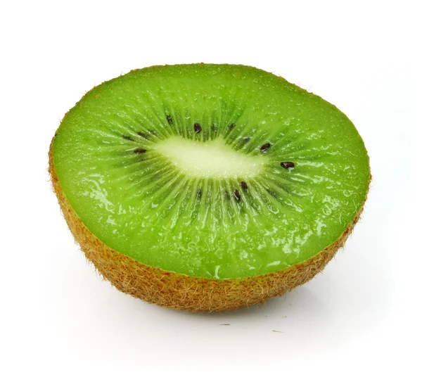Fruta de kiwi fresco cortado aisladas en blanco —  Fotos de Stock