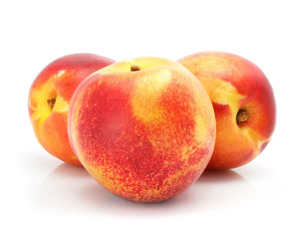 Natural peach fruits isolated on white — Stock Photo, Image