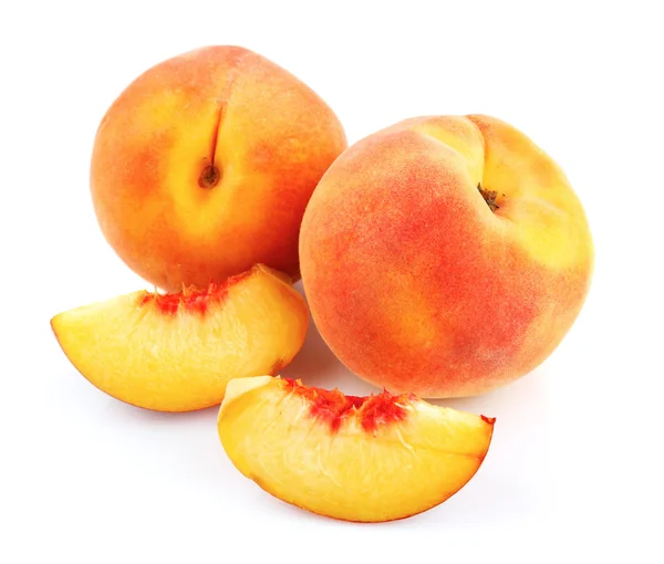 Frutas frescas de melocotón con corte —  Fotos de Stock