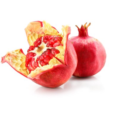 Red pomegranate fruit healthy food isolated clipart