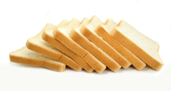 白色背景的新鲜切面包 — 图库照片