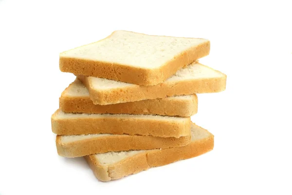 Čerstvě krájený chléb na bílém pozadí — Stock fotografie