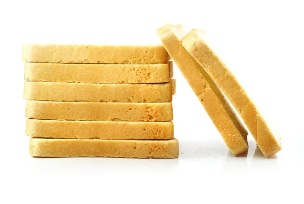 Friss vágott kenyeret elszigetelt fehér background — Stock Fotó