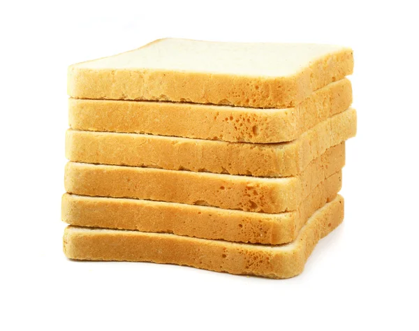 Cortadas frescas pão isolado no fundo branco — Fotografia de Stock