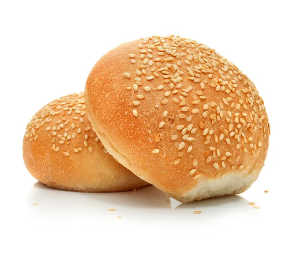 Twee vers brood loafs geïsoleerd op wit — Stockfoto