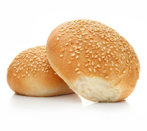 Twee vers brood loafs geïsoleerd op wit — Stockfoto