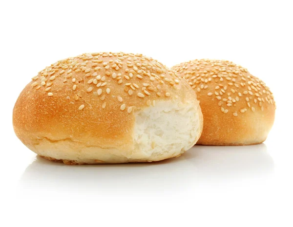 Dois pão fresco loafs isolado no branco — Fotografia de Stock