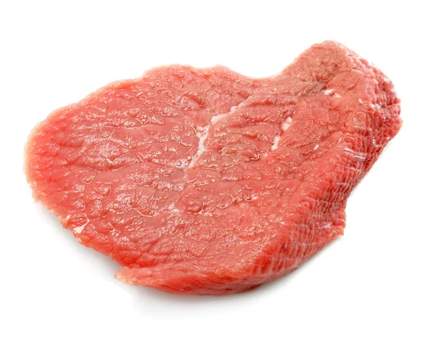Bit av rött kött isolerad på vit — Stockfoto