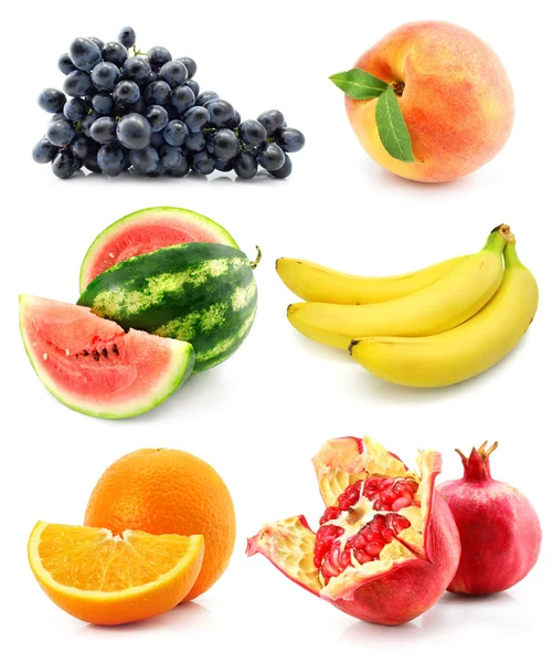Сбор фруктов, выделенных на белом — стоковое фото