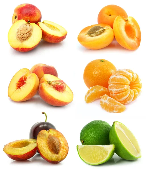 Colección de fruta madura, aislado — Foto de Stock