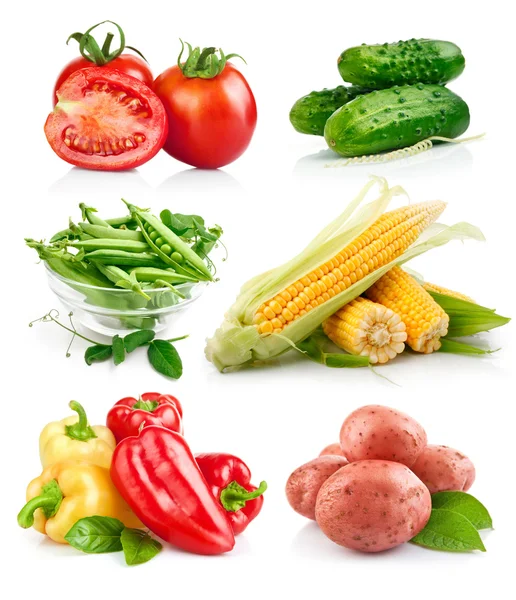 Impostare verdure fresche con foglia verde — Foto Stock