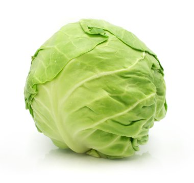 Head of green cabbage vegetable isolated clipart