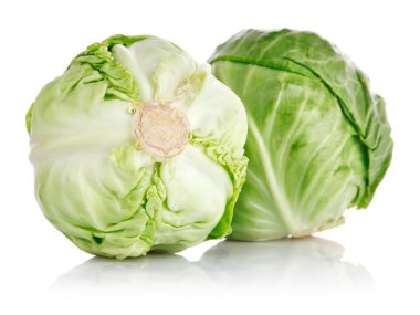 Fresh green cabbage fruit isolated clipart