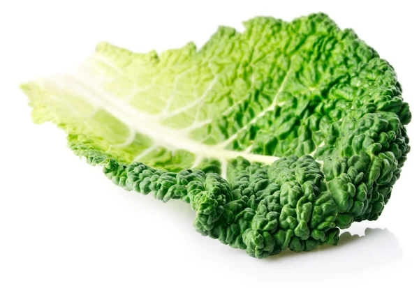 Fresh green leaf cabbage isolated on white — Stock Photo, Image