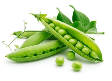 Fresh pea fruit with green leaf clipart