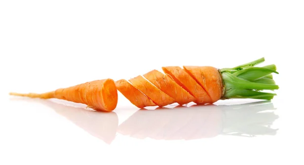 Fresh carrot fruits with cut — Stock Photo, Image