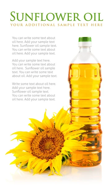 Solrosolja med blomma — Stockfoto