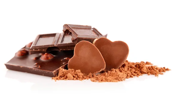 Zwarte chocolade met snoep — Stockfoto
