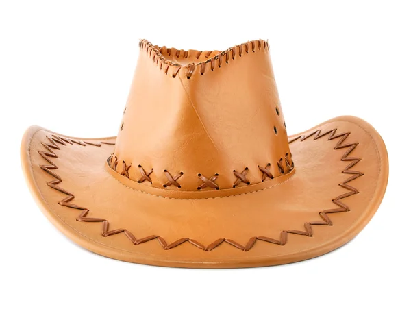stock image Cowboy's leather hat isolated
