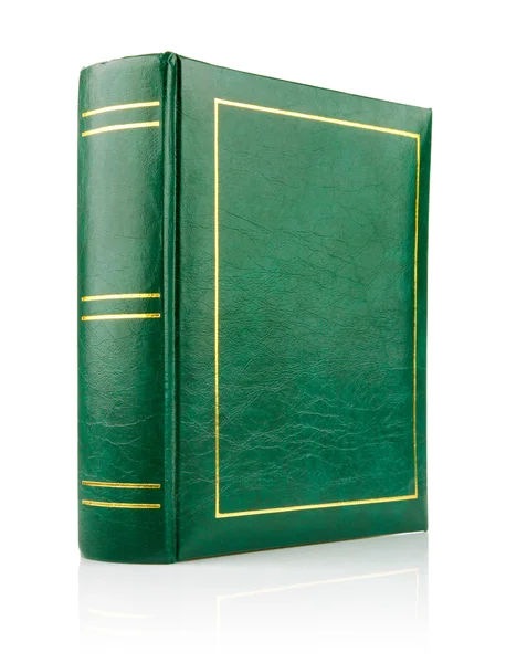 Groene boek in de lederen binding — Stockfoto
