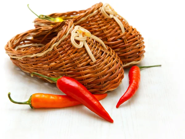 Red hot cayenne pepper vegetable fruits — Stock Photo, Image