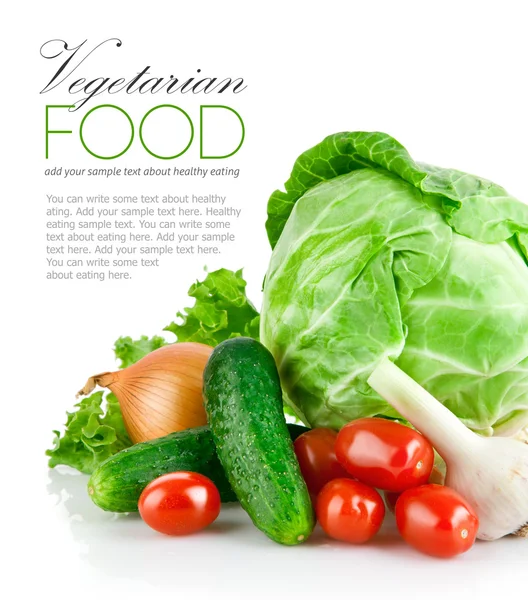 Установите свежие овощи с зеленым листом Лицензионные Стоковые Изображения