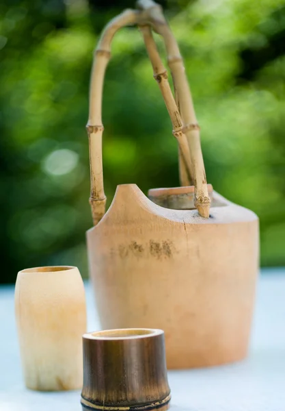 stock image Wooden tea pot