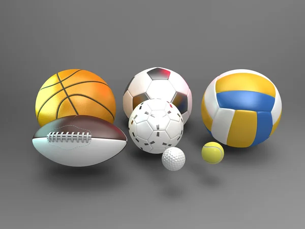 En grupp av sport bollar — Stockfoto