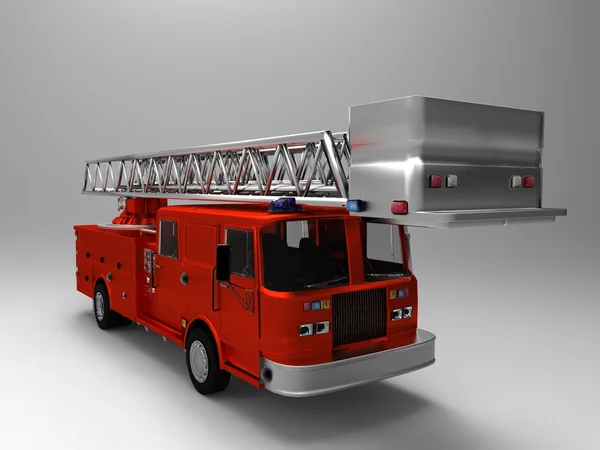 一辆消防车的 3d 插图 — 图库照片