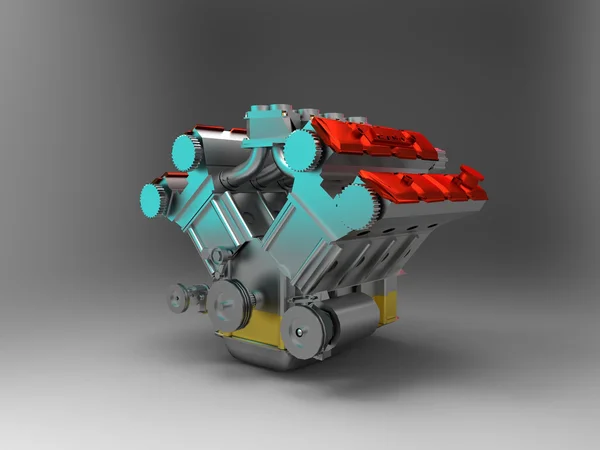 Kolben mit V8-Motor — Stockfoto