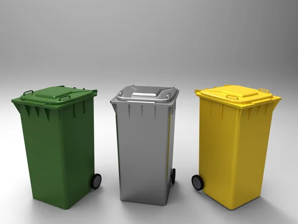 Барвисті кошик для сміття — стокове фото