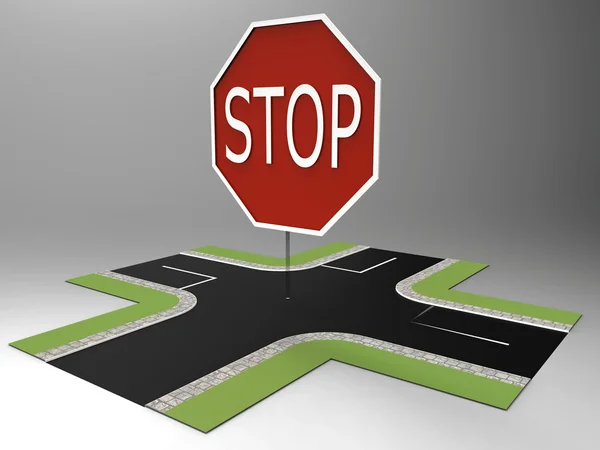 Roads and stop — Stock Photo, Image